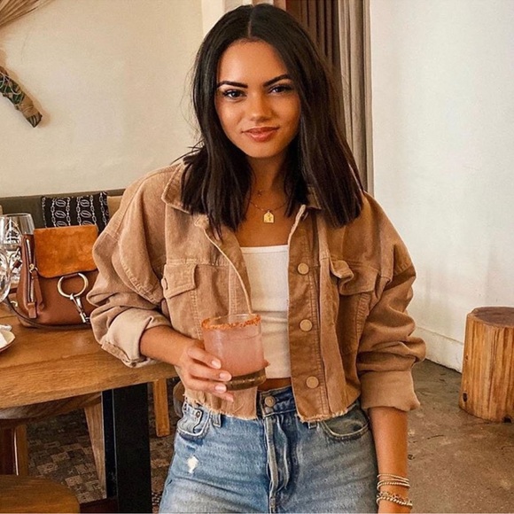 12th Tribe Nobody's Baby Brown Corduroy Crop Jacket - Picture 4 of 8